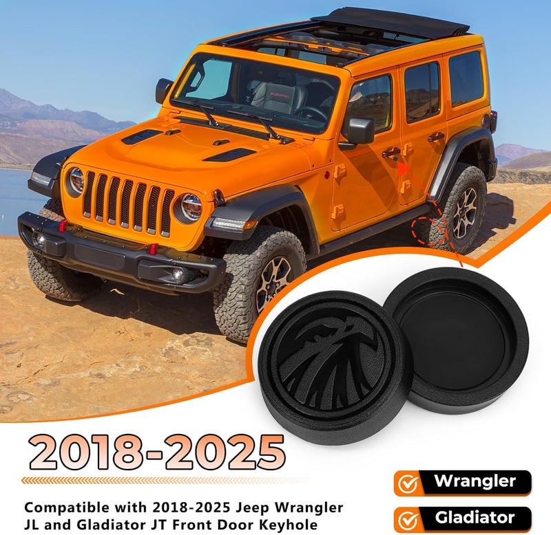 CALBEAU Strong Magnet Keyhole Covers Compatible with 2018-2026 Jeep Wrangler JL and Gladiator JT Front Door, Door Lock Covers for Keyhole Protection (Eagle) - Image 4